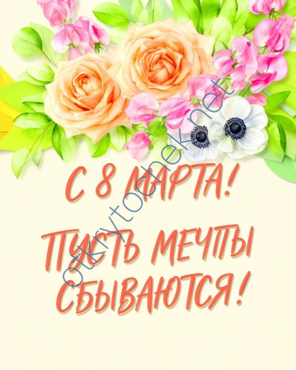 Цветочное поздравление с праздником 8 марта