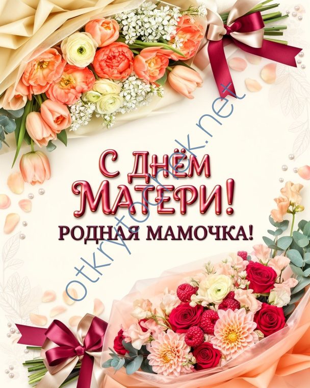 Красивая открытка с Днем матери родная мамочка