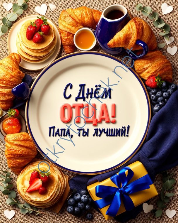 Домашняя добрая открытка к празднику День отца