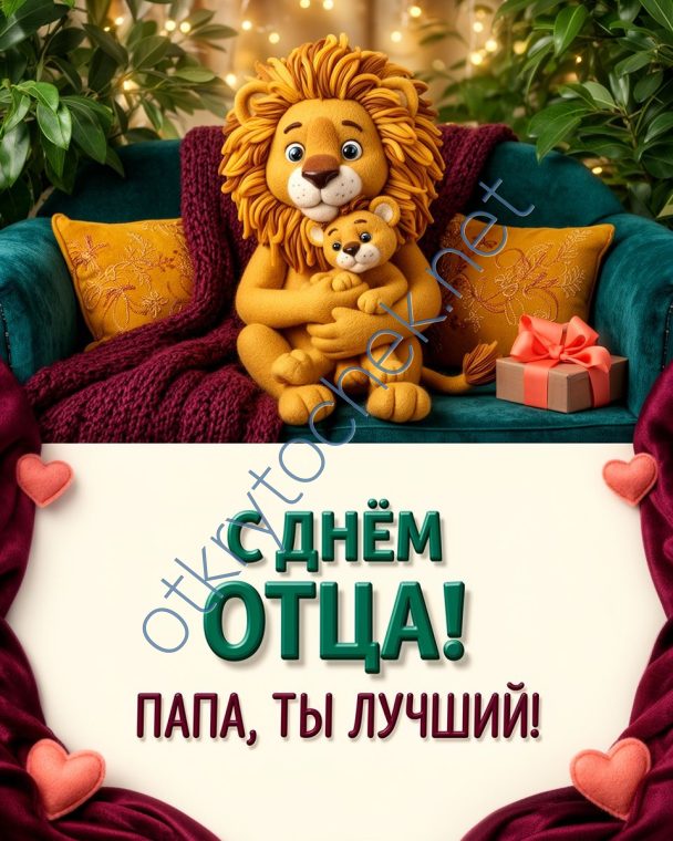 Лев и львенок - картинка с праздником День отца