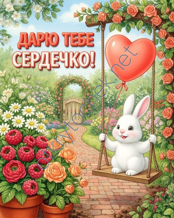 Картинка с зайкой - дарю тебе сердечко