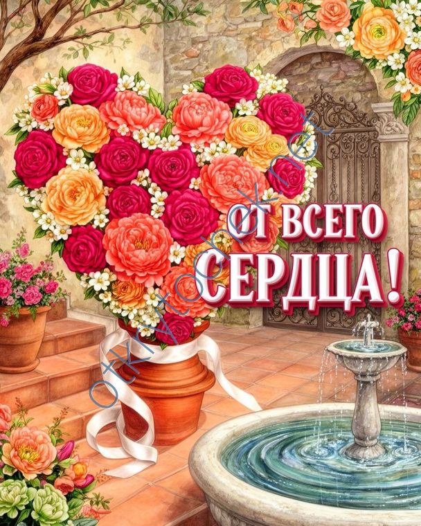 Красивое сердечко для девушки из цветов