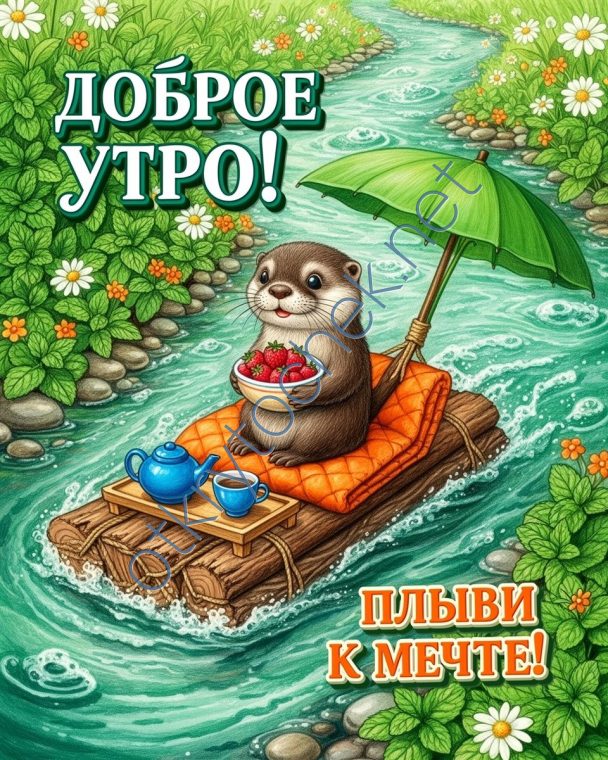 Летняя открытка с пожеланием Доброго утра