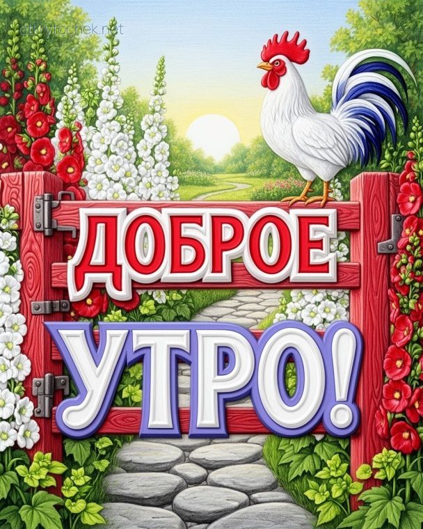 Милая рисованная открытка с добрым утром