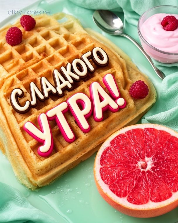 Вафельная картинка с пожеланием сладкого утра