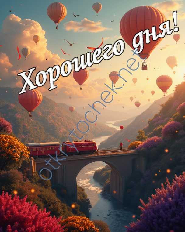 Теплая воздушная открытка с пожеланием Хорошего дня