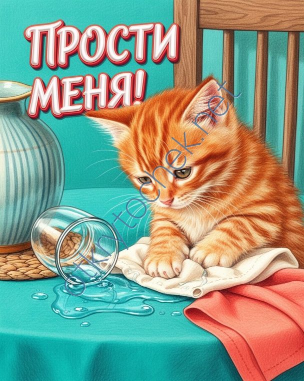 Милая рисованная картинка: прости меня