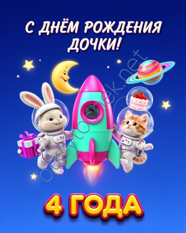 Поздравление родителей девочки с Днем рождения на 4 годика