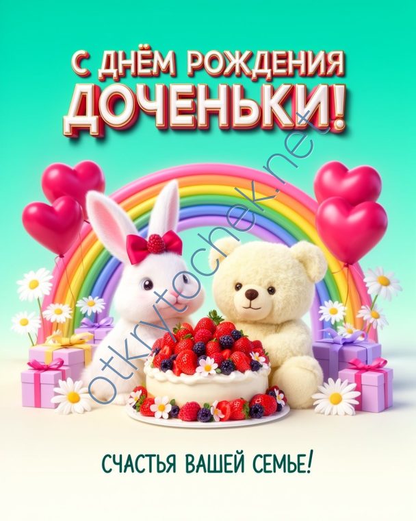 Картинка поздравление родителей с Днем рождения доченьки