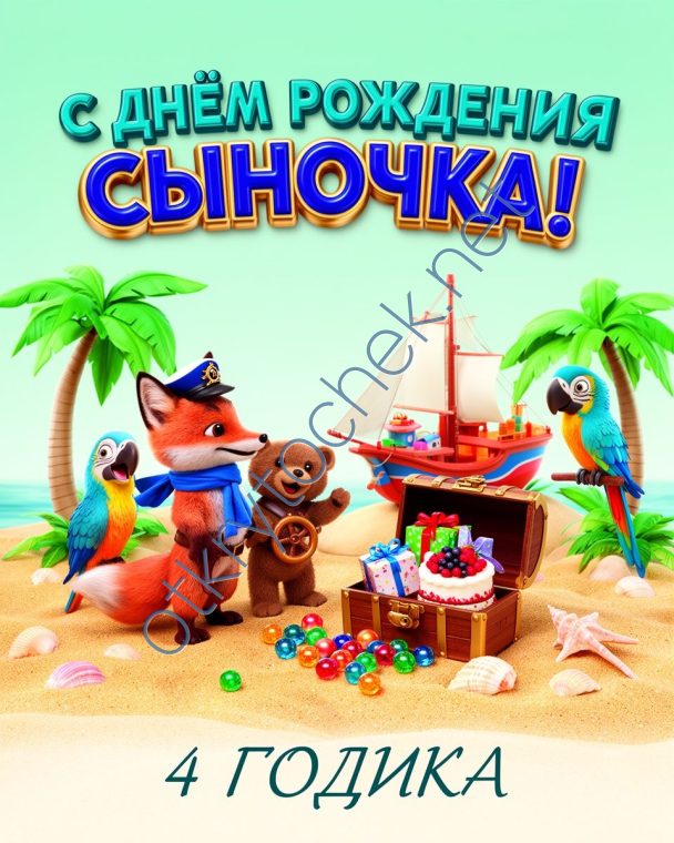 Пляжное поздравление родителей с Днем рождения сына