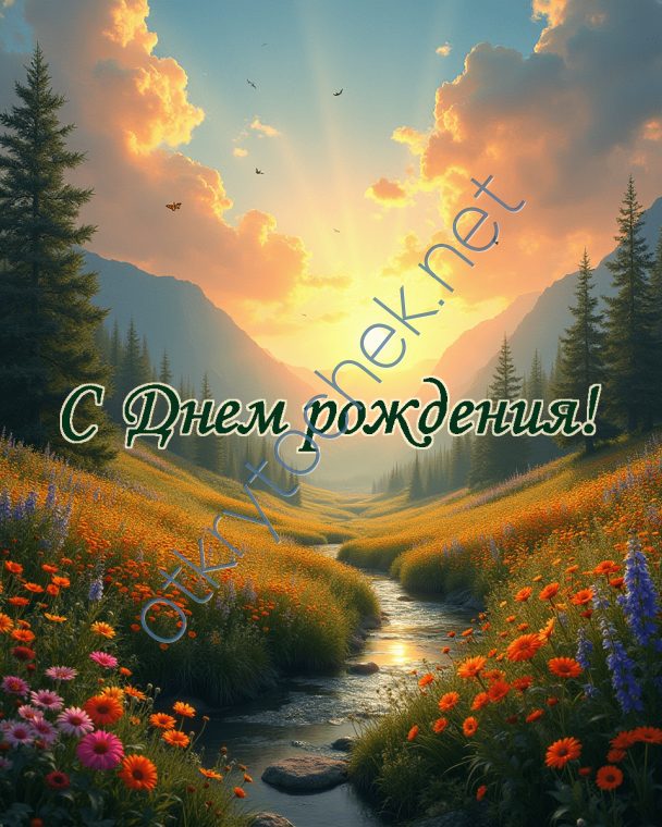 Летняя картинка с Днем рождения для девушки