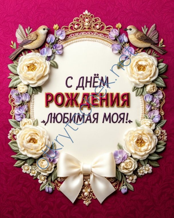 Цветочная открытка с Днем рождения любимая моя