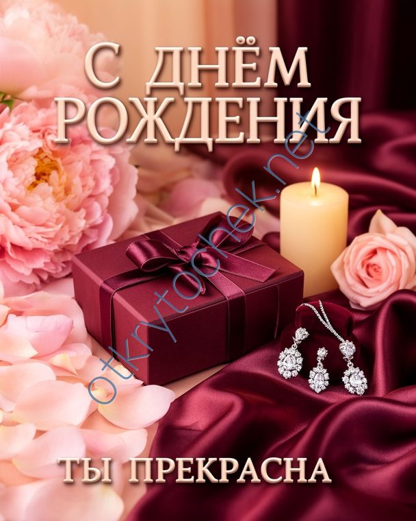 Гламурная картинка для девушки с Днем рождения