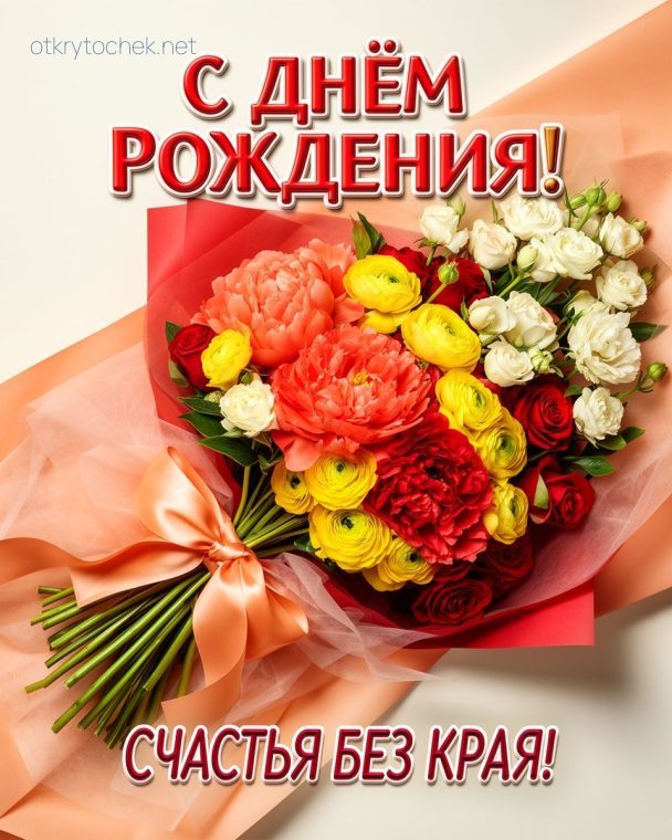 Картинка с красивым букетом девушке на день рождения