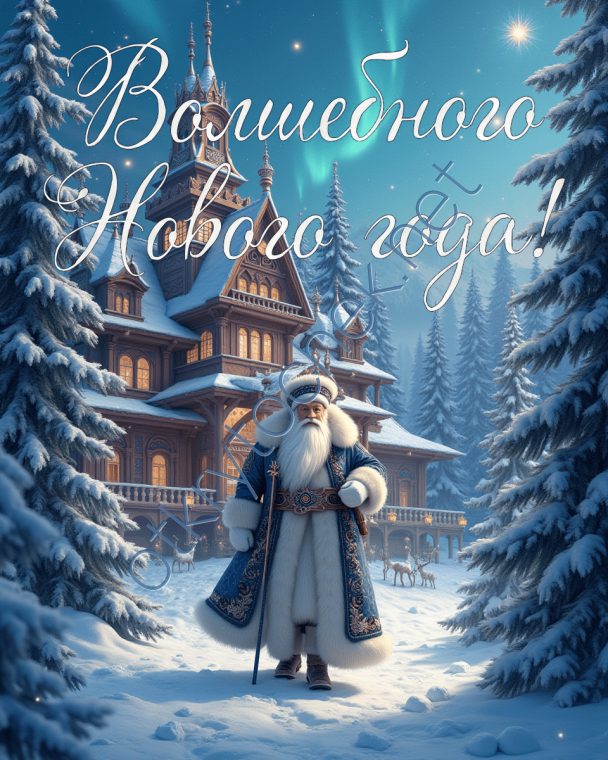 Открытка с пожеланием Волшебного Нового года