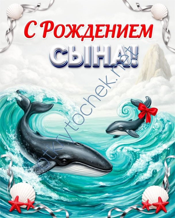 Морская картинка с поздравлением с рождением мальчика