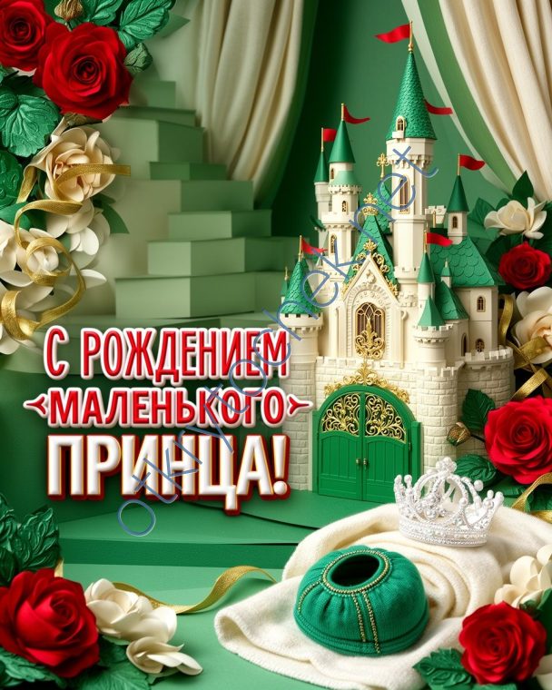 Красивая открытка с рождением маленького принца