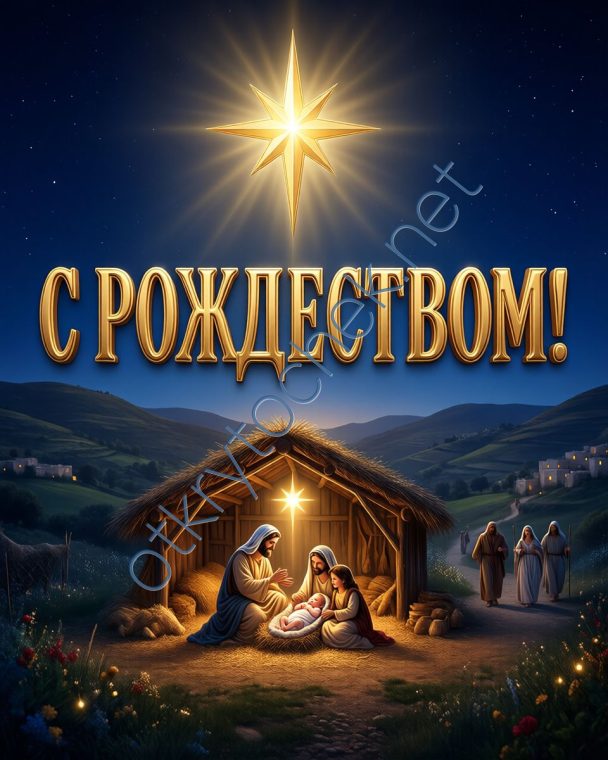 Поздравительная картинка с Рождеством Христовым