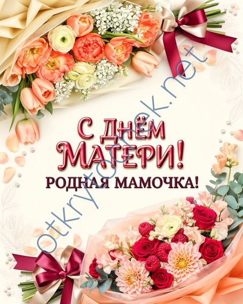 Красивая открытка с Днем матери родная мамочка