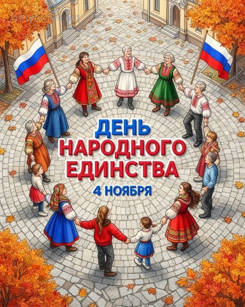 Добрая открытка с Днем народного единства 4 ноября