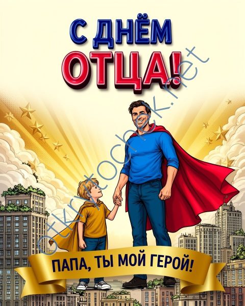 Картинка с супергероем к празднику День отца