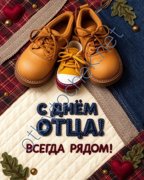 Милая и добрая картинка на праздник с Днем отца
