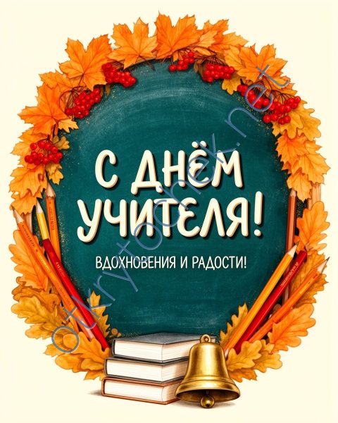 Осенняя поздравительная картинка к празднику День учителя