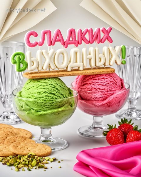 Сладкая картинка с пожеланием хороших выходных