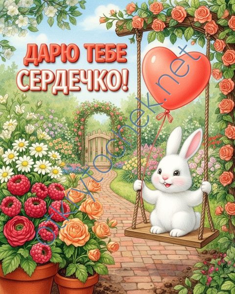 Картинка с зайкой - дарю тебе сердечко