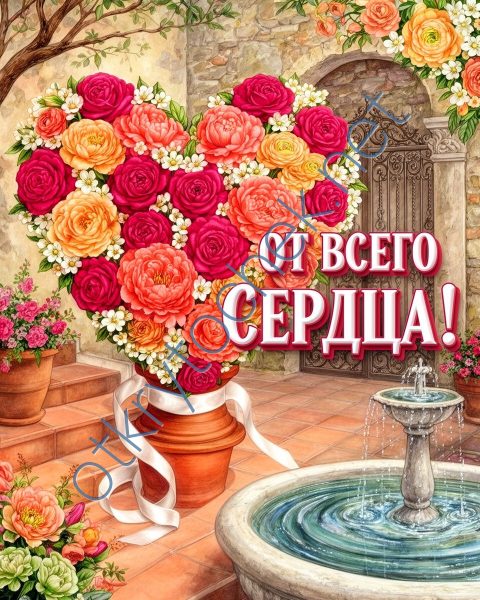 Красивое сердечко для девушки из цветов