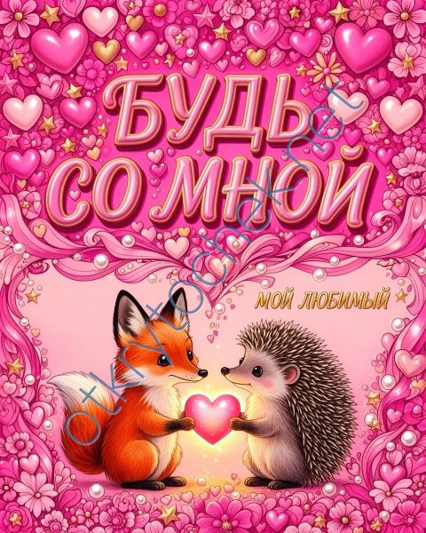 Милая открытка с сердечком - будь со мной