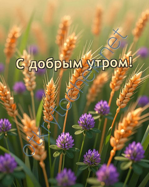 Цветочная картинка с пожеланием Доброго утра