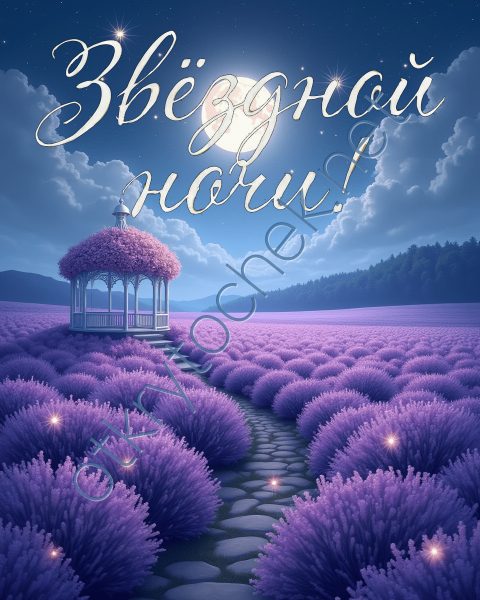 Красивая открытка с пожеланием Звездной ночи