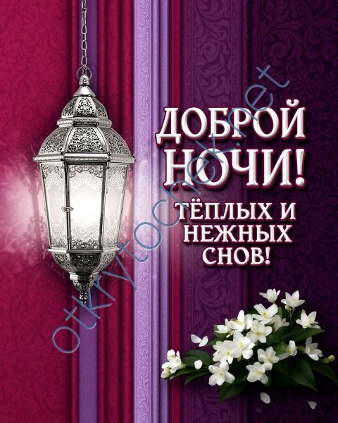 Картинка с фонарем и пожеланием доброй ночи