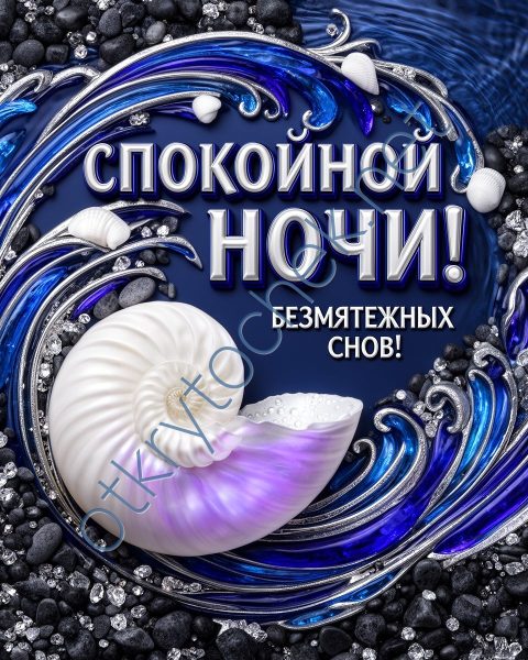 Картинка с пожеланием спокойной ночи и безмятежных снов