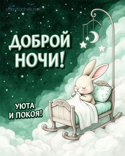 Открытка доброй ночи, уюта и покоя