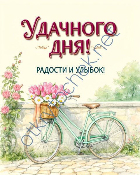 Добрая нарисованная картинка с пожеланием Удачного дня