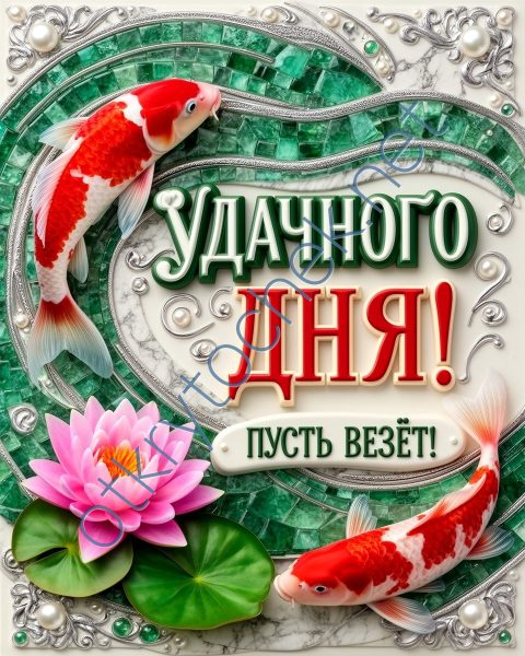 Картинка с рыбками и пожелание удачного дня