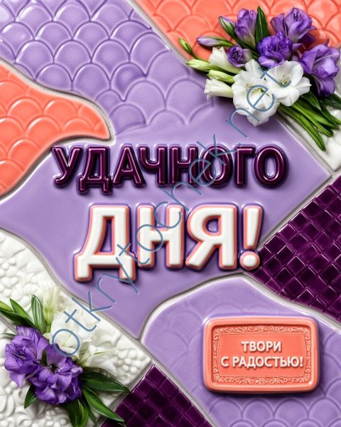 Красочная открытка с пожеланием Удачного дня