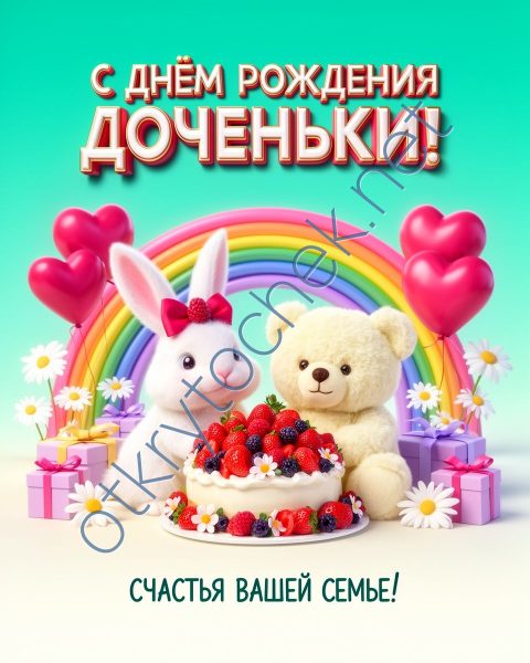 Картинка поздравление родителей с Днем рождения доченьки