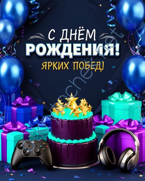 Открытка с Днем рождения для молодого человека