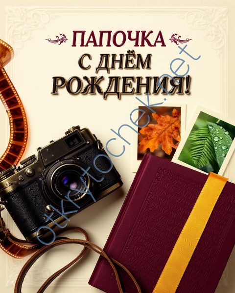 Мужская открытка с Днем рождения папочка