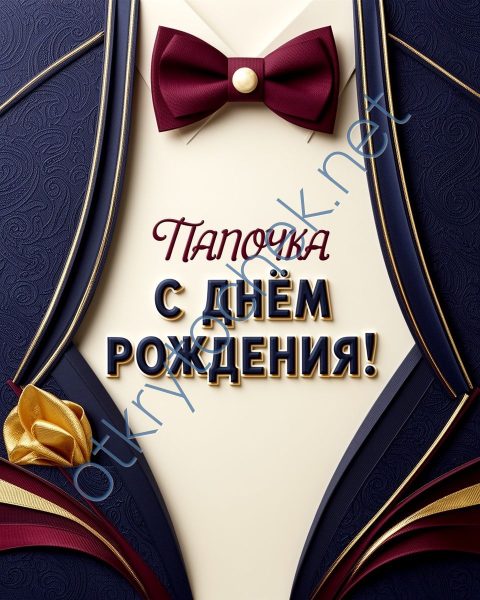Стильная мужская открытка папочка с Днем рождения