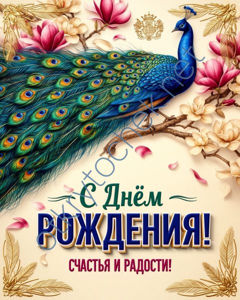 С Днем рождения - счастья и радости, красивая картинка
