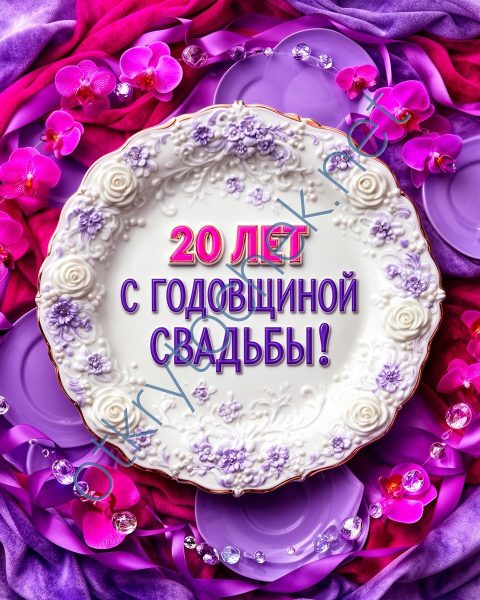 Яркая картинка 20 лет с годовщиной свадьбы