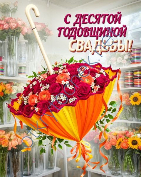 Поздравительная картинка с десятой годовщиной свадьбы