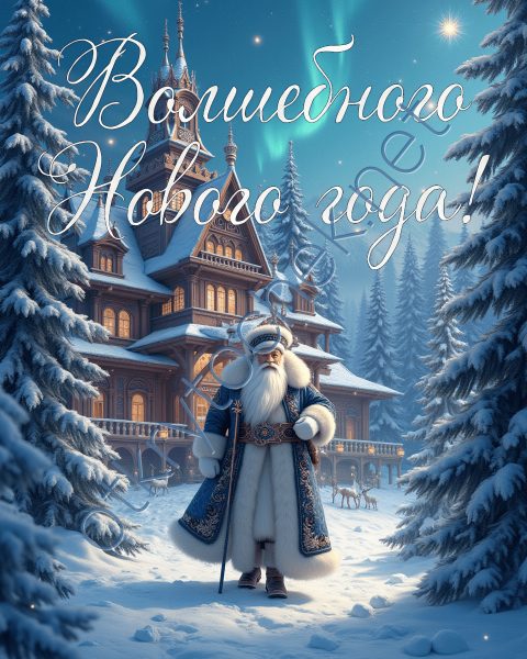Открытка с пожеланием Волшебного Нового года