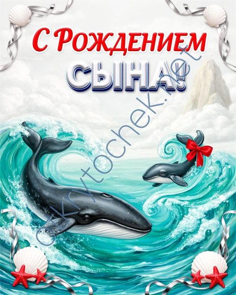 Морская картинка с поздравлением с рождением мальчика