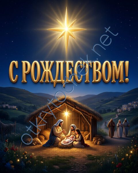 Поздравительная картинка с Рождеством Христовым